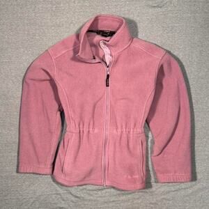Pink llbean fleece jacket with